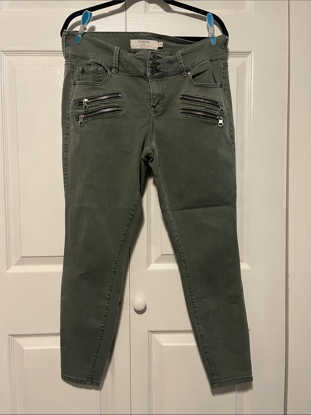 torrid Olive Green Zip-Accent Jeggings